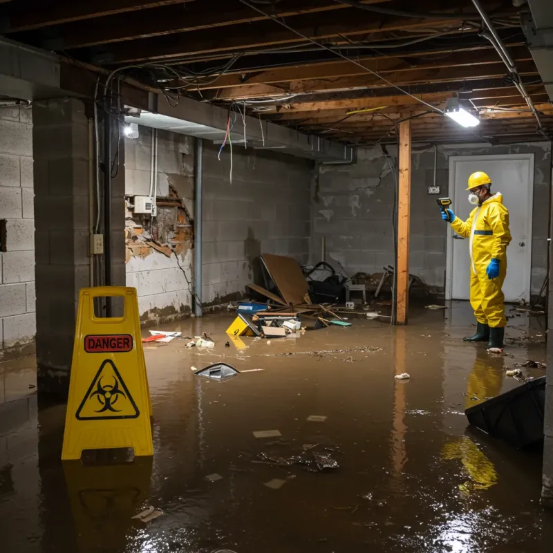 Flooded Basement Electrical Hazard in Thurmond, NC Property